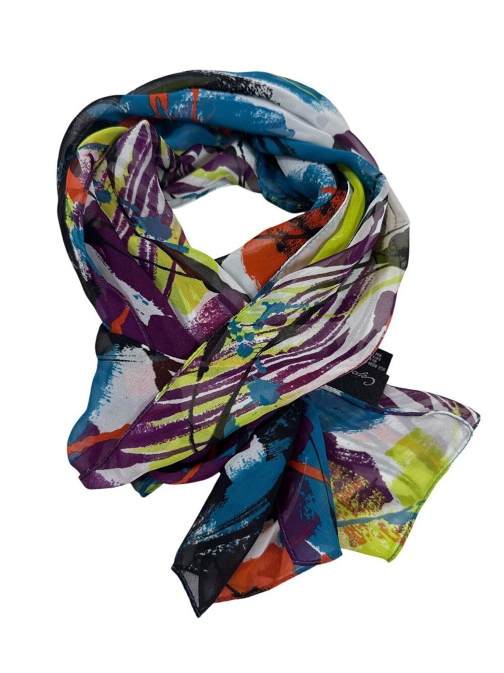 Cejon Womens Multicolor Abstract Print Sheer Polyester Scarf (CC1078)